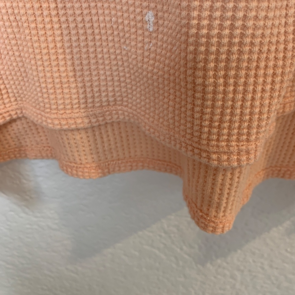 Offline by Aerie T Shirt Large Dance Club Waffle Knit Long Sleeve Peach Orange - Picture 9 of 15